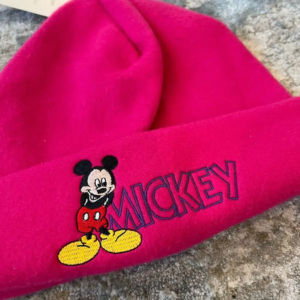 Vintage Mickey For Kids Pink Fleece Hat NWT
